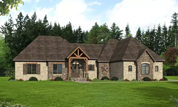 European house plans 87-231 - front exterior, 2,707 sq ft, 3 bed, 2 bath house plans | Monster House Plans