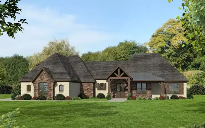 Traditional house plans 87-234 - front exterior, 2,820 sq ft, 3 bed, 2 bath house plans | Monster House Plans