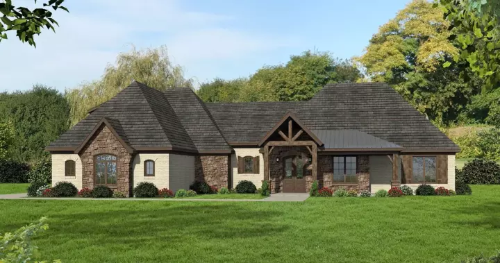 Traditional house plans 87-235 - front exterior, 3,565 sq ft, 3 bed, 3 bath house plans | Monster House Plans