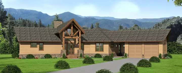 Ranch house plans 87-236 - front exterior, 2,943 sq ft, 3 bed, 2 bath house plans | Monster House Plans