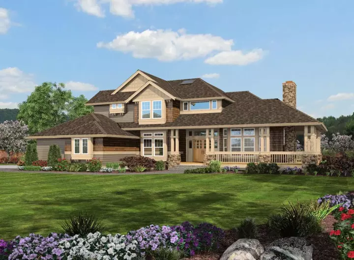 Craftsman house plans 88-101 - front exterior, 2,770 sq ft, 4 bed, 2 bath house plans | Monster House Plans