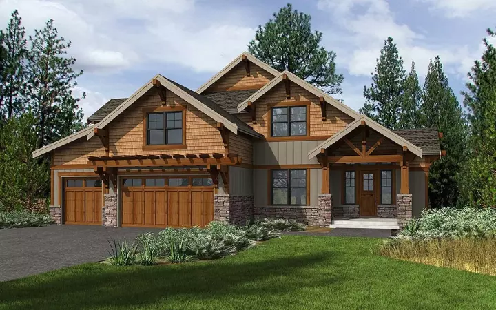 Craftsman house plans 88-1033 - front exterior, 3,212 sq ft, 4 bed, 3 bath house plans | Monster House Plans