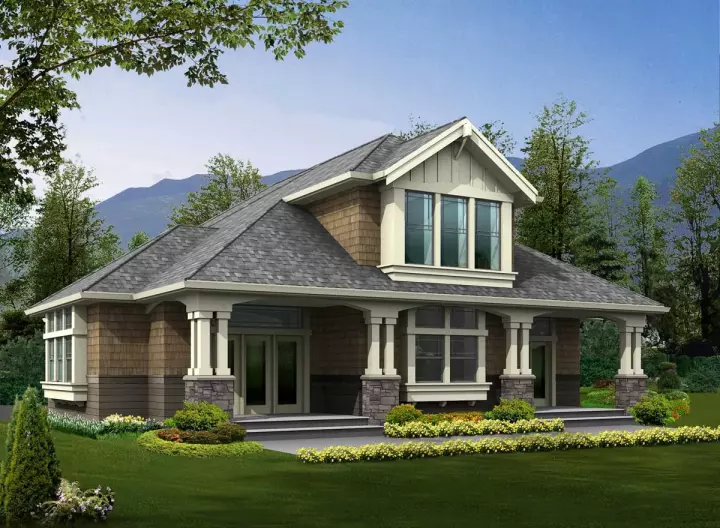 Craftsman house plans 88-116 - front exterior, 2,061 sq ft, 3 bed, 2 bath house plans | Monster House Plans