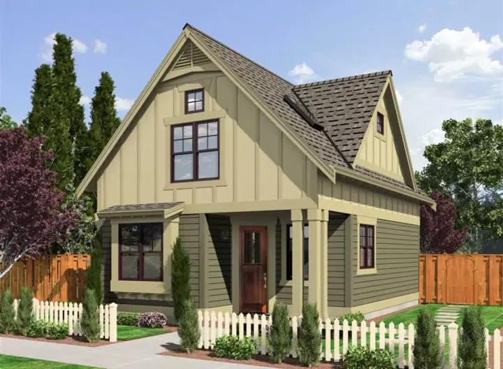 Bungalow house plans 88-136 - front exterior, 1,113 sq ft, 2 bed, 2 bath house plans | Monster House Plans