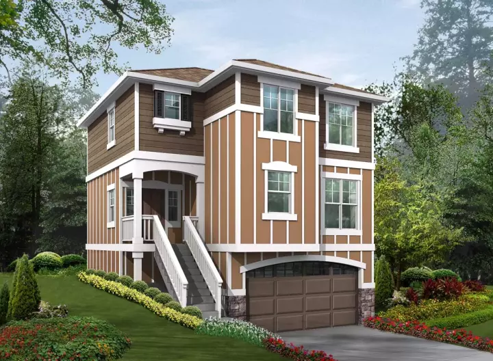 Craftsman house plans 88-145 - front exterior, 1,495 sq ft, 3 bed, 2 bath house plans | Monster House Plans