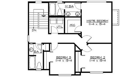 Upper/Second Floor Plan:88-154