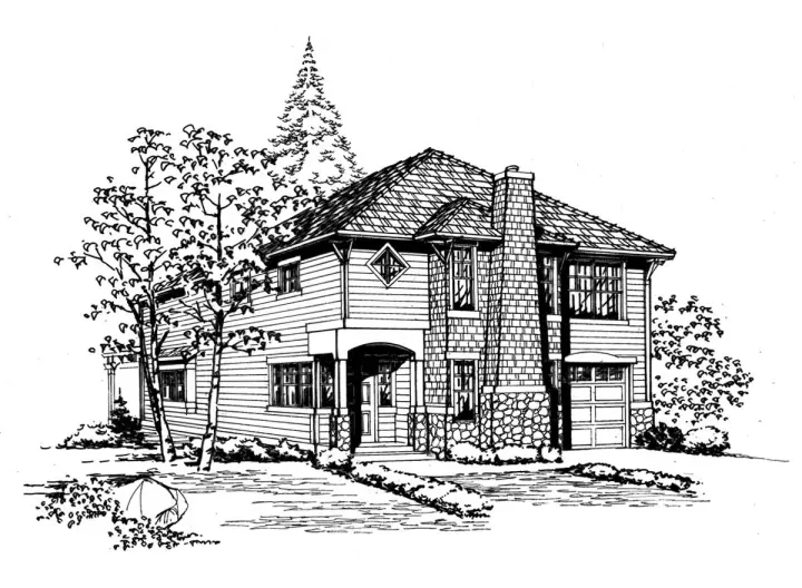 Northwest house plans 88-157 - front exterior, 1,620 sq ft, 3 bed, 2 bath house plans | Monster House Plans