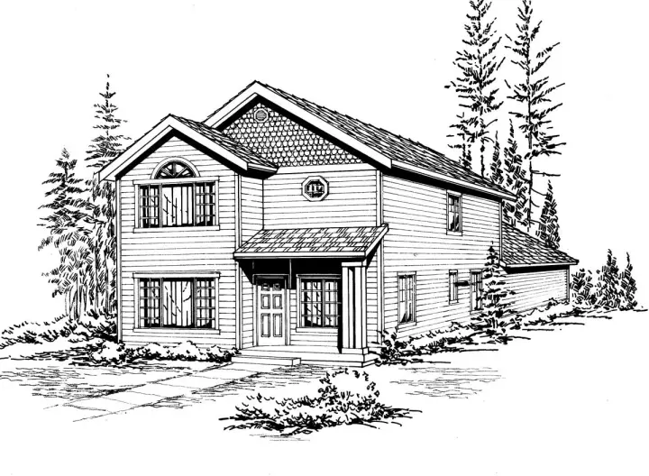 Craftsman house plans 88-158 - front exterior, 1,622 sq ft, 4 bed, 2 bath house plans | Monster House Plans