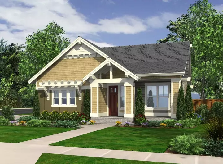 Craftsman house plans 88-160 - front exterior, 1,627 sq ft, 3 bed, 2 bath house plans | Monster House Plans