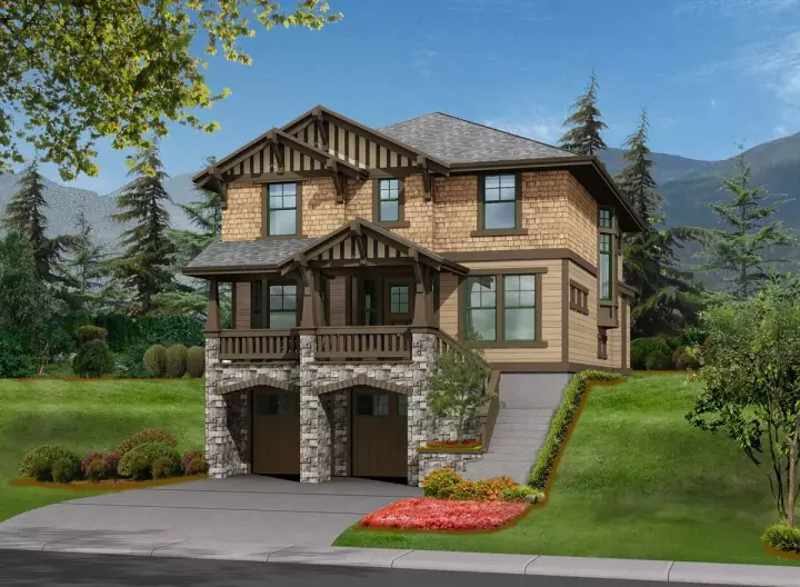 Craftsman house plans 88-162 - front exterior, 1,702 sq ft, 3 bed, 2 bath house plans | Monster House Plans
