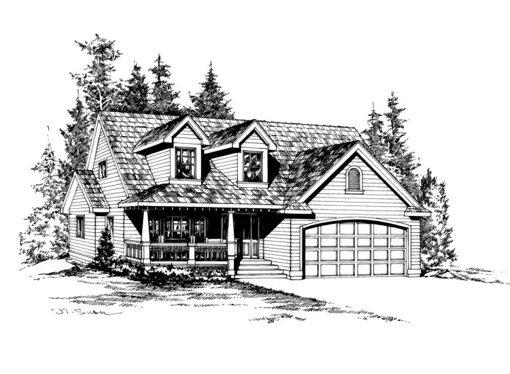 Farmhouse house plans 88-164 - front exterior, 1,720 sq ft, 3 bed, 2 bath house plans | Monster House Plans