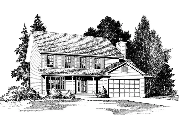 Farmhouse house plans 88-167 - front exterior, 1,750 sq ft, 4 bed, 2 bath house plans | Monster House Plans