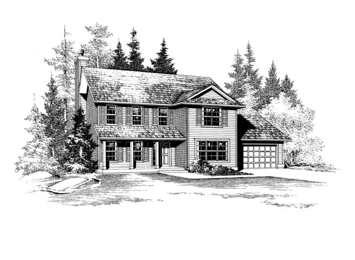 Country house plans 88-173 - front exterior, 1,785 sq ft, 4 bed, 2 bath house plans | Monster House Plans
