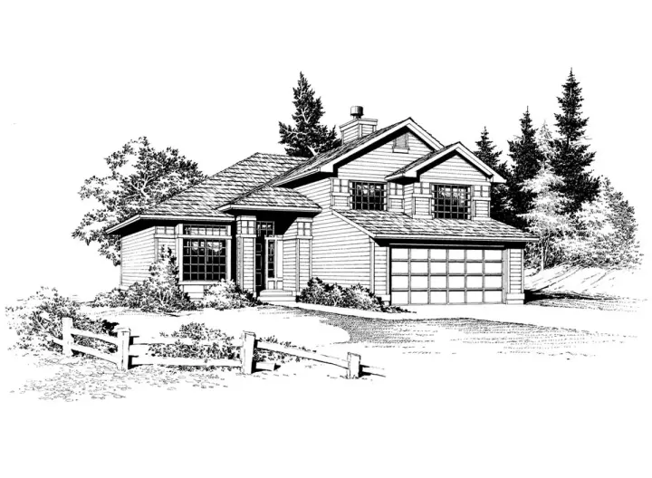 Northwest house plans 88-174 - front exterior, 1,795 sq ft, 3 bed, 2 bath house plans | Monster House Plans
