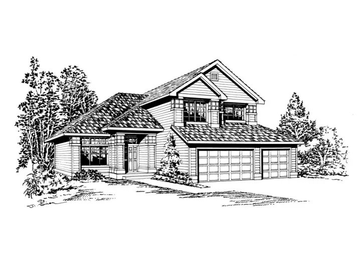Northwest house plans 88-175 - front exterior, 1,795 sq ft, 3 bed, 2 bath house plans | Monster House Plans