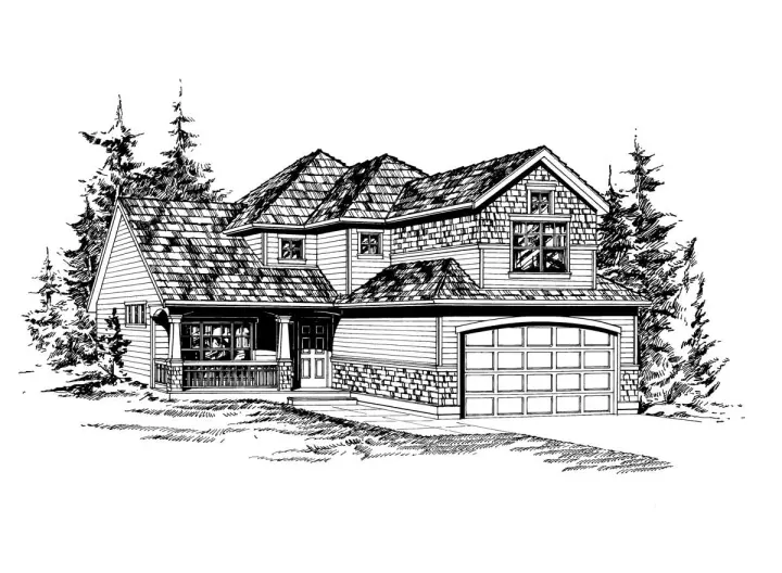 Craftsman house plans 88-177 - front exterior, 1,835 sq ft, 4 bed, 2 bath house plans | Monster House Plans