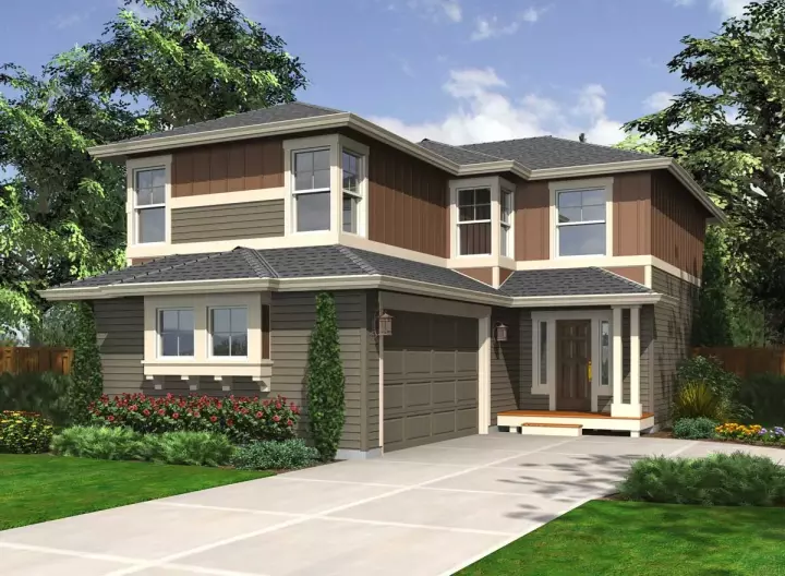 Northwest house plans 88-182 - front exterior, 1,852 sq ft, 4 bed, 2 bath house plans | Monster House Plans
