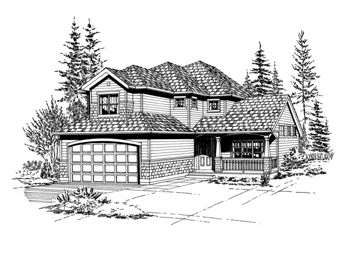 Northwest house plans 88-184 - front exterior, 2,807 sq ft, 4 bed, 3 bath house plans | Monster House Plans