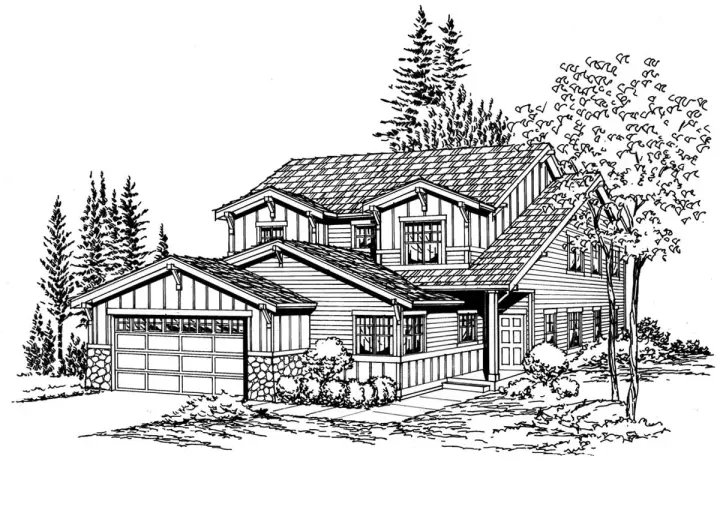 Craftsman house plans 88-186 - front exterior, 2,921 sq ft, 5 bed, 3 bath house plans | Monster House Plans