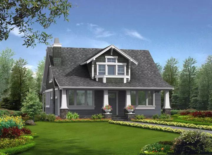 Craftsman house plans 88-198 - front exterior, 1,969 sq ft, 3 bed, 2 bath house plans | Monster House Plans