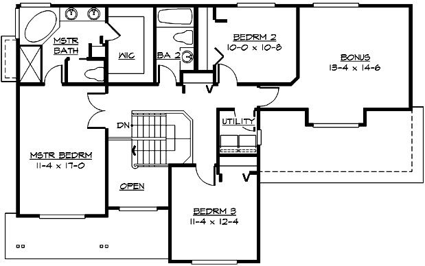 Upper/Second Floor Plan:88-200