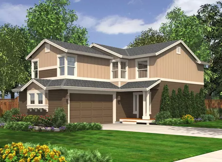 Northwest house plans 88-202 - front exterior, 1,978 sq ft, 4 bed, 2 bath house plans | Monster House Plans