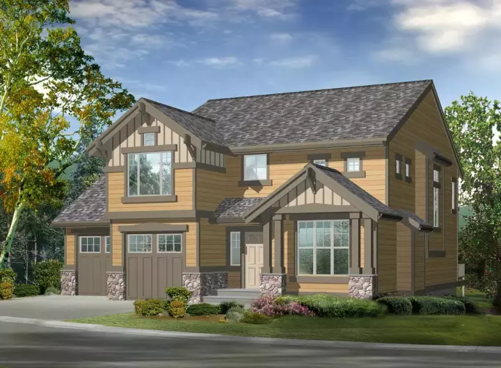 Craftsman house plans 88-206 - front exterior, 2,640 sq ft, 3 bed, 3 bath house plans | Monster House Plans