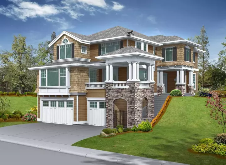 Hampton house plans 88-214 - front exterior, 1,950 sq ft, 4 bed, 3 bath house plans | Monster House Plans