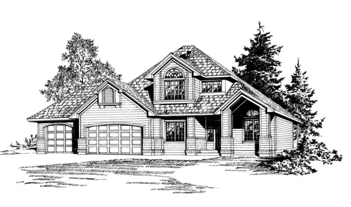 Northwest house plans 88-222 - front exterior, 3,073 sq ft, 6 bed, 3 bath house plans | Monster House Plans