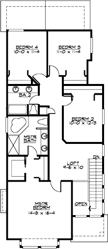 Upper/Second Floor Plan:88-225