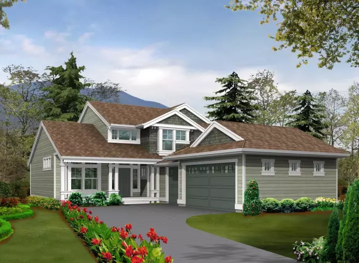 Northwest house plans 88-226 - front exterior, 2,115 sq ft, 3 bed, 3 bath house plans | Monster House Plans