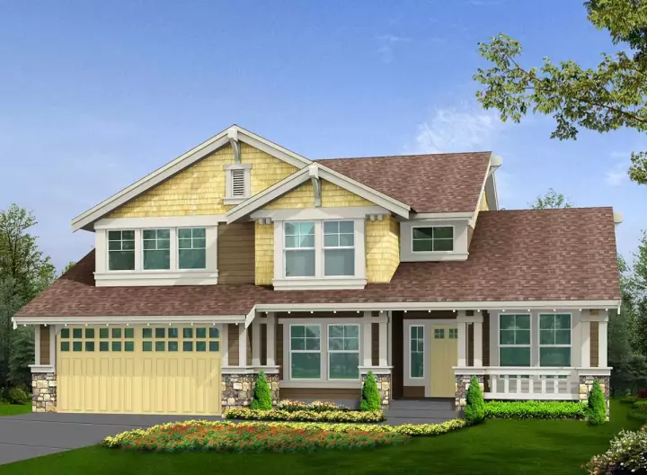 Craftsman house plans 88-248 - front exterior, 3,577 sq ft, 3 bed, 2 bath house plans | Monster House Plans