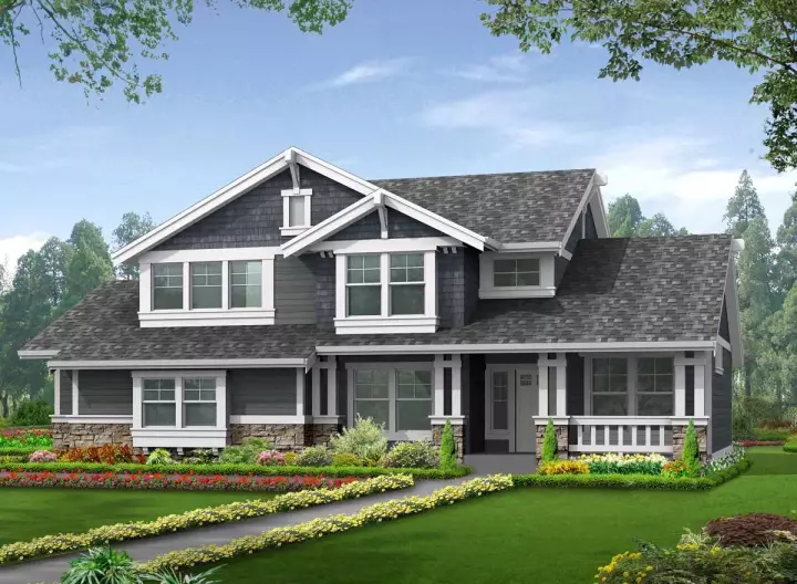 Craftsman house plans 88-249 - front exterior, 2,250 sq ft, 3 bed, 2 bath house plans | Monster House Plans