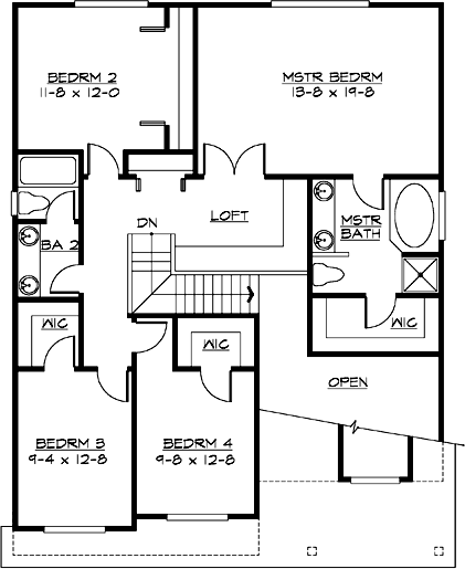 Upper/Second Floor Plan:88-258