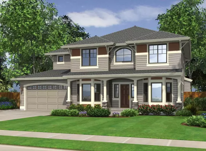Craftsman house plans 88-260 - front exterior, 3,570 sq ft, 3 bed, 3 bath house plans | Monster House Plans