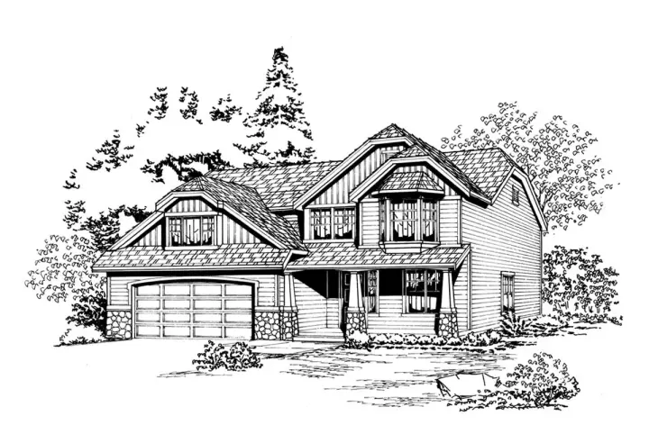 Craftsman house plans 88-269 - front exterior, 2,819 sq ft, 3 bed, 2 bath house plans | Monster House Plans