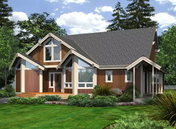 Northwest house plans 88-273 - front exterior, 2,375 sq ft, 3 bed, 2 bath house plans | Monster House Plans