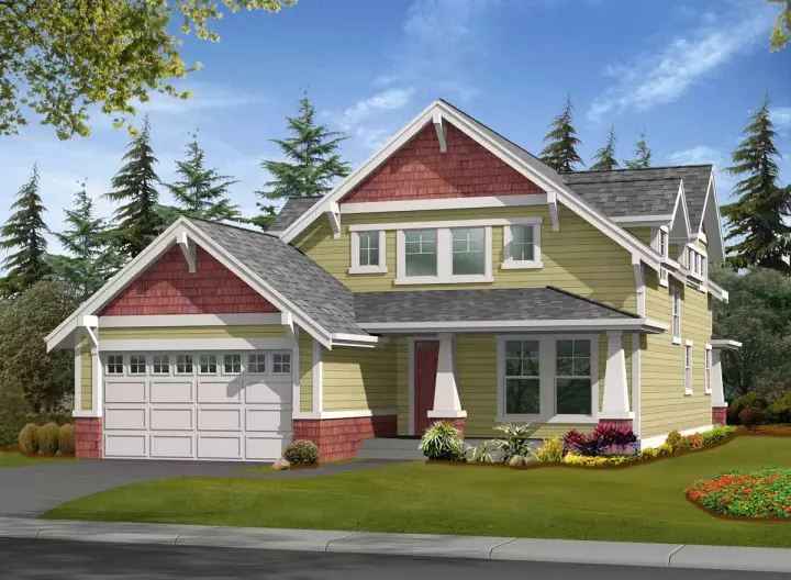 Craftsman house plans 88-274 - front exterior, 2,377 sq ft, 3 bed, 2 bath house plans | Monster House Plans