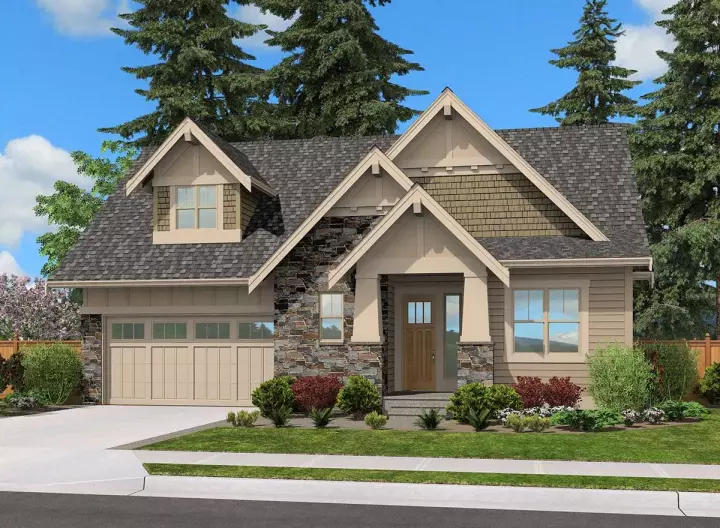 Shingle house plans 88-277 - front exterior, 2,388 sq ft, 4 bed, 2 bath house plans | Monster House Plans
