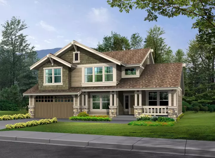 Craftsman house plans 88-280 - front exterior, 2,400 sq ft, 3 bed, 2 bath house plans | Monster House Plans