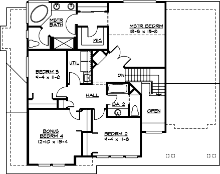 Upper/Second Floor Plan:88-280