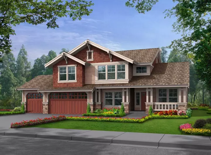 Craftsman house plans 88-282 - front exterior, 2,400 sq ft, 3 bed, 2 bath house plans | Monster House Plans
