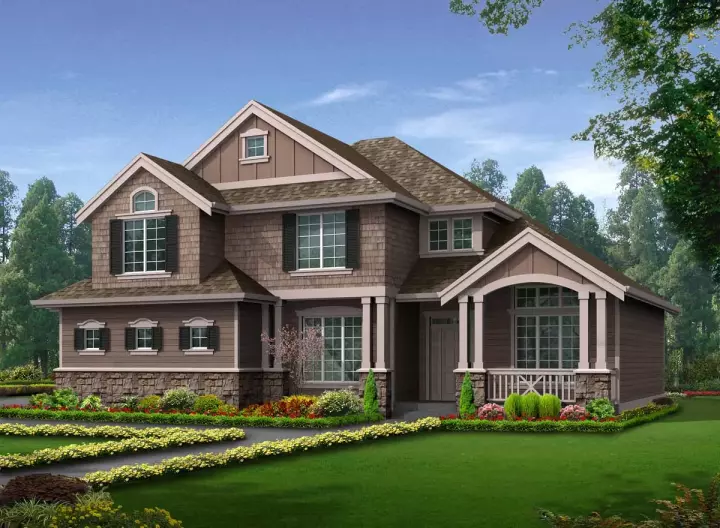 Northwest house plans 88-284 - front exterior, 2,414 sq ft, 3 bed, 2 bath house plans | Monster House Plans