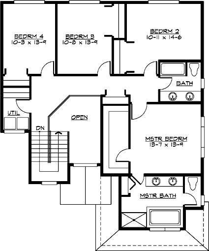 Upper/Second Floor Plan:88-286