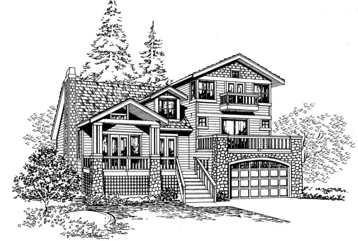 Northwest house plans 88-290 - front exterior, 2,426 sq ft, 3 bed, 4 bath house plans | Monster House Plans