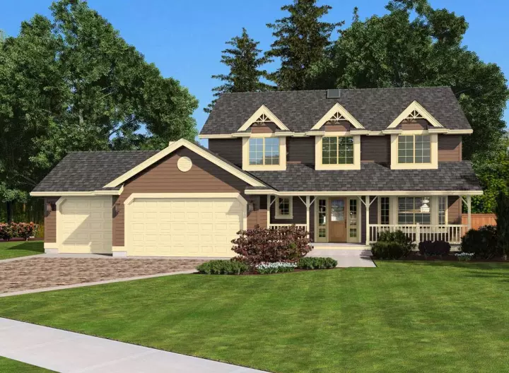 Country house plans 88-297 - front exterior, 2,450 sq ft, 4 bed, 2 bath house plans | Monster House Plans