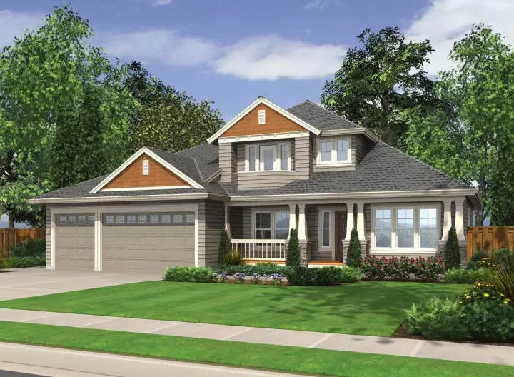 Northwest house plans 88-299 - front exterior, 2,455 sq ft, 3 bed, 2 bath house plans | Monster House Plans