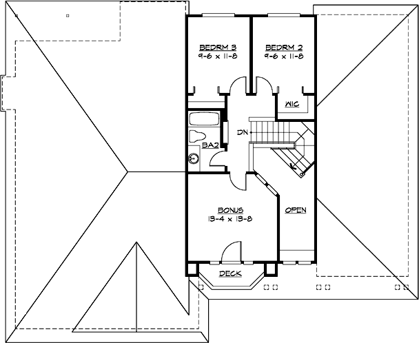 Upper/Second Floor Plan:88-299
