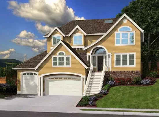 Hampton house plans 88-303 - front exterior, 2,475 sq ft, 4 bed, 2 bath house plans | Monster House Plans