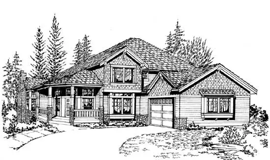 Craftsman house plans 88-305 - front exterior, 2,485 sq ft, 3 bed, 2 bath house plans | Monster House Plans
